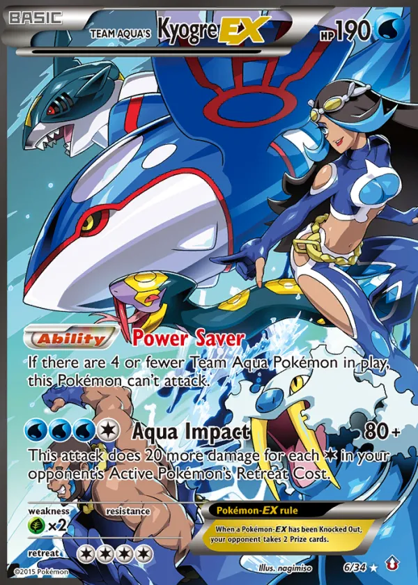 Team Aqua's Kyogre-EX Pokémon Double Crisis #6 Holo