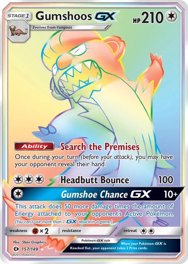 Gumshoos-GX Pokémon Sun & Moon #157 Holo