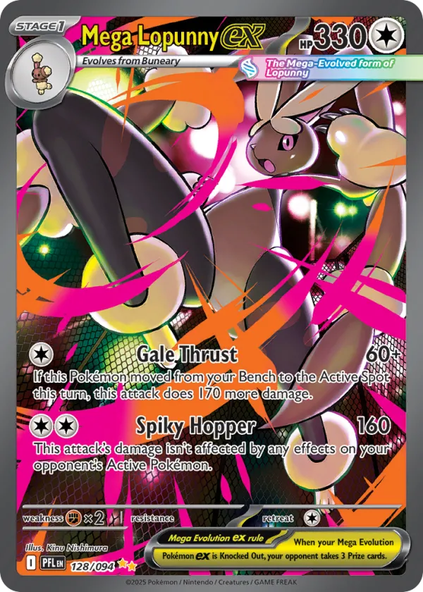 Mega Lopunny ex Pokémon Phantasmal Flames #128 Holo