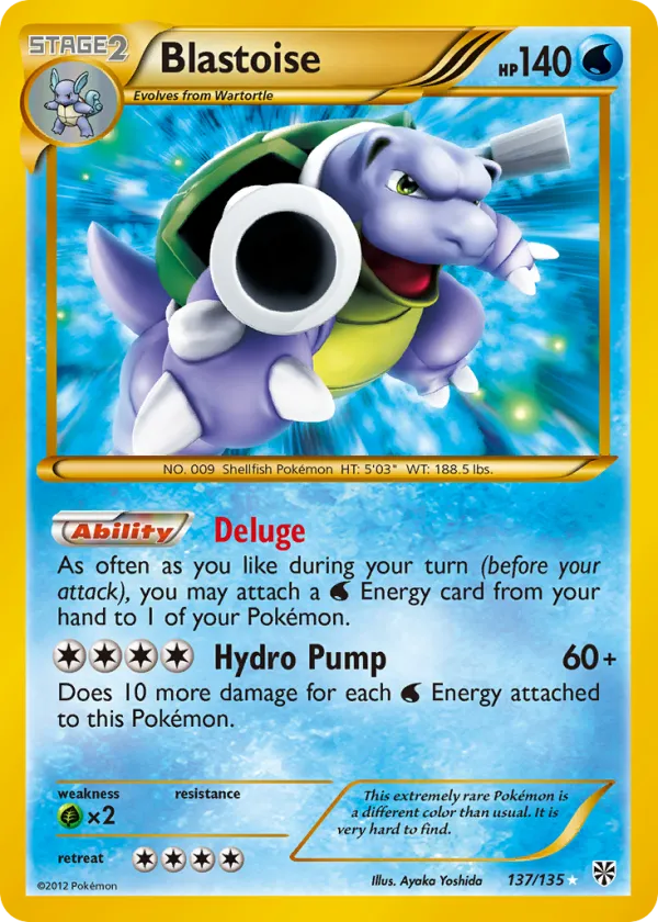 Blastoise Pokémon Plasma Storm #137 Holo