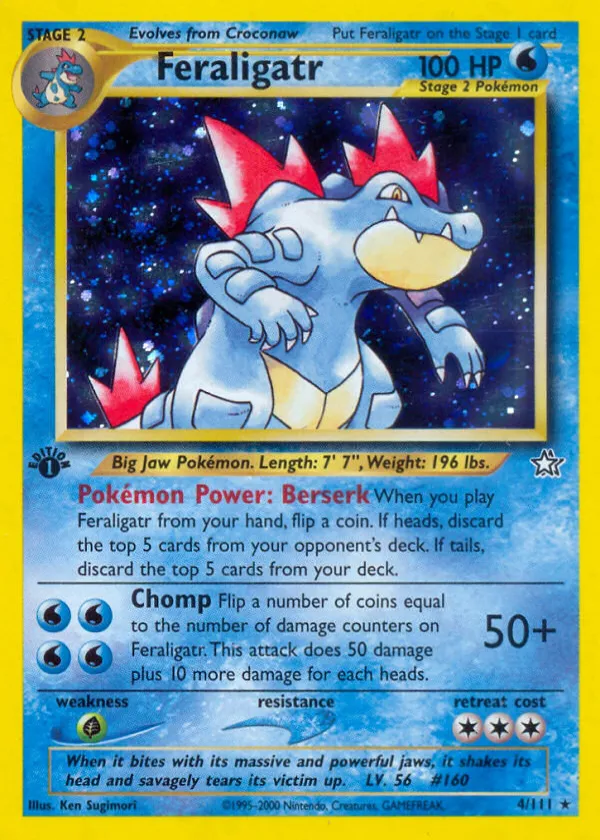 Feraligatr Pokémon Neo Genesis #4 Unlimited Holo
