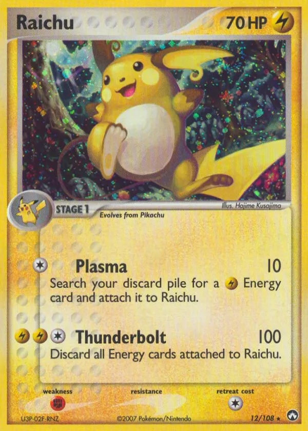 Raichu Pokémon Power Keepers #12 Reverse Holo