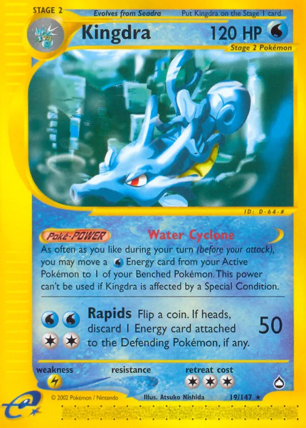 Kingdra Pokémon Aquapolis #19 Reverse Holo