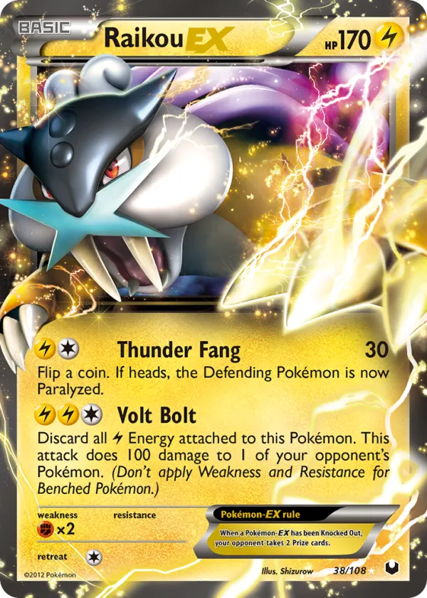 Raikou-EX Pokémon Dark Explorers #38 Holo