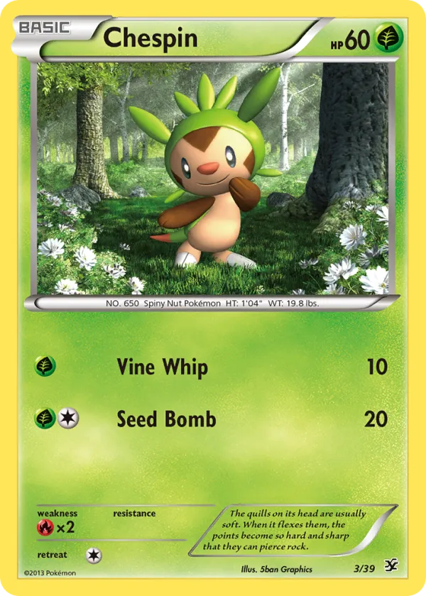 Chespin Pokémon Kalos Starter Set #3 Holo