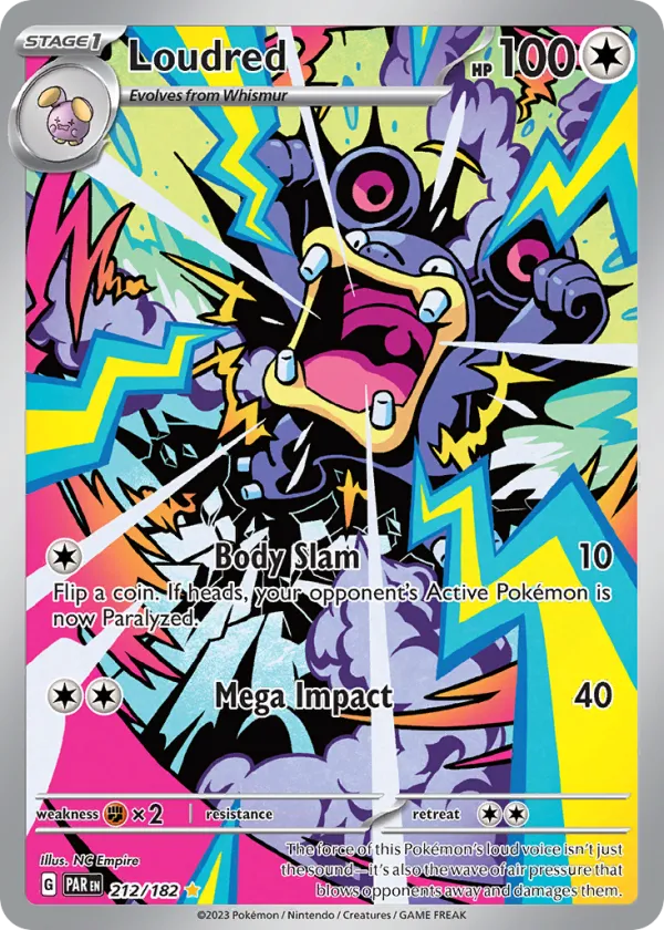 Loudred Pokémon Paradox Rift #212 Holo
