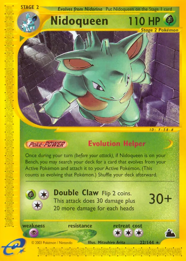 Nidoqueen Pokémon Skyridge #22 Reverse Holo