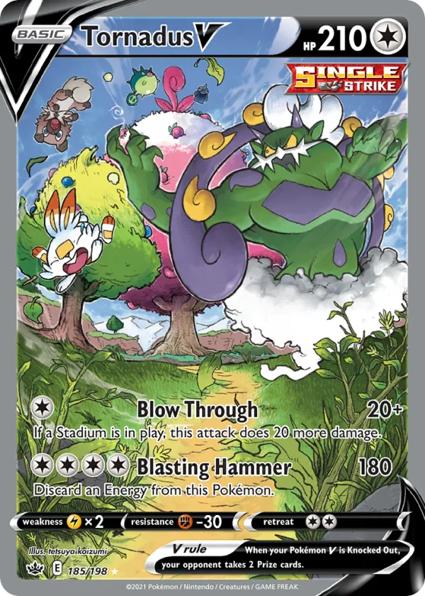 Tornadus V Pokémon Chilling Reign #185 Holo
