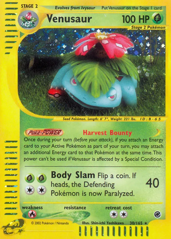 Venusaur Pokémon Expedition Base Set #30 Reverse Holo