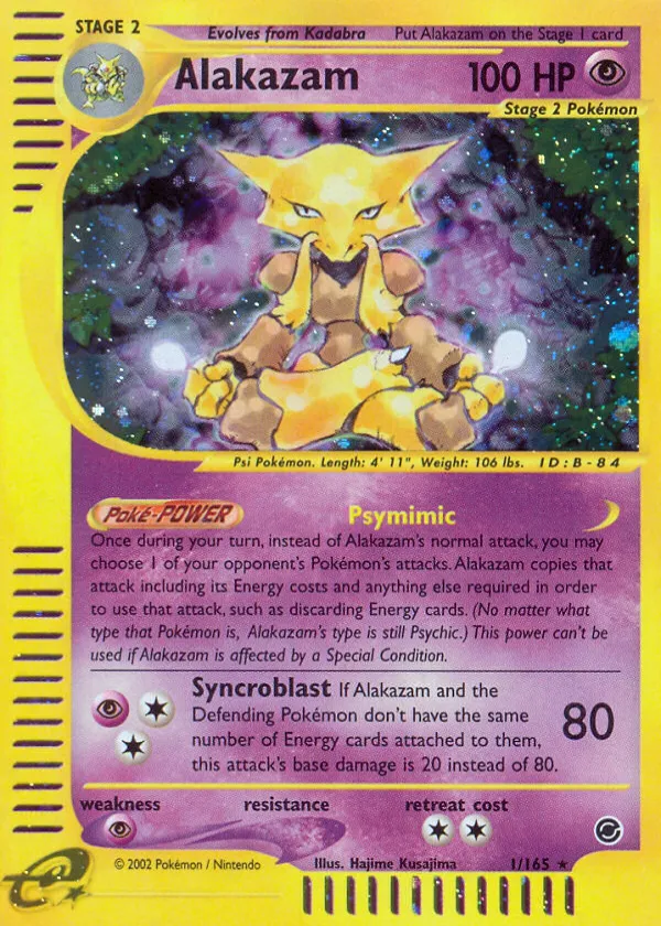 Alakazam Pokémon Expedition Base Set #1 Reverse Holo