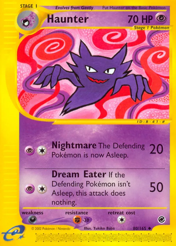 Haunter Pokémon Expedition Base Set #80 Reverse Holo