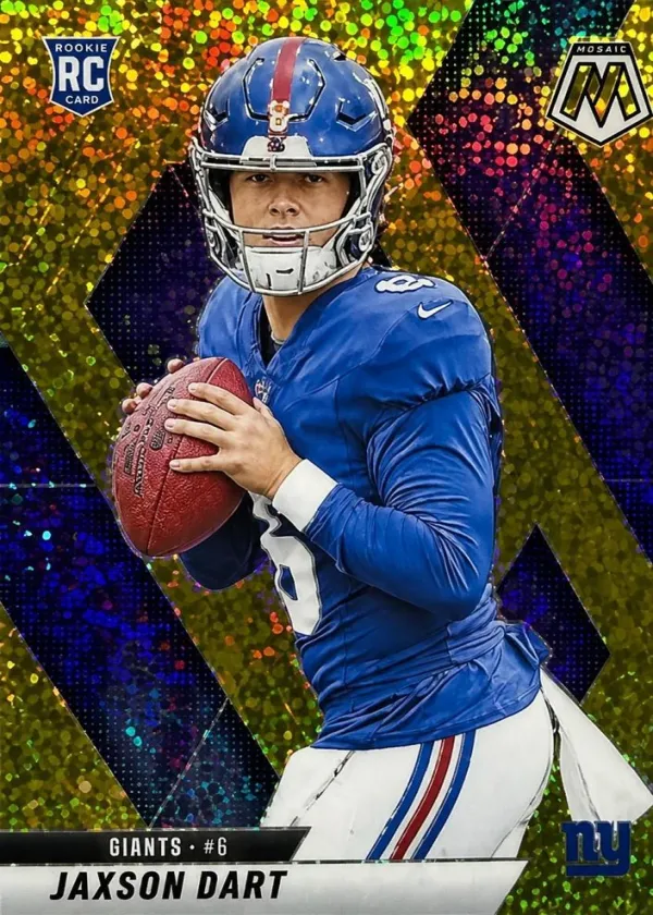 Jaxson Dart 2025 Panini Mosaic Football Gold Sparkle #362