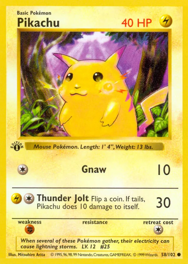 Pikachu Pokémon Base #58