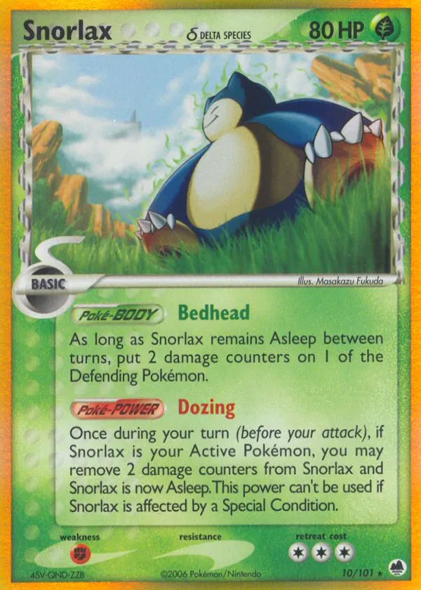 Snorlax δ Pokémon Dragon Frontiers #10 Reverse Holo
