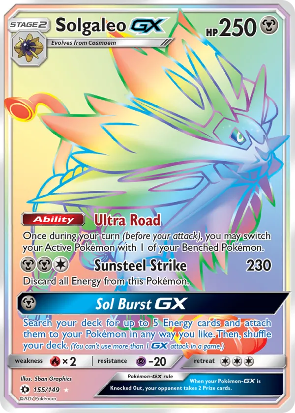 Solgaleo-GX Pokémon Sun & Moon #155 Holo