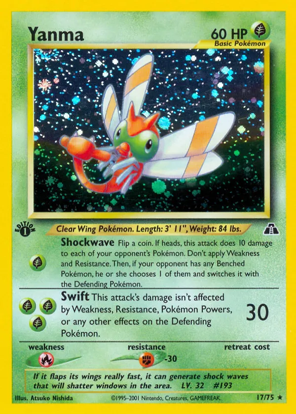 Yanma Pokémon Neo Discovery #17 1st Edition Holo