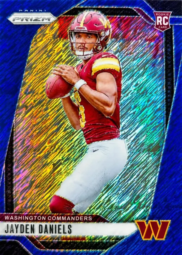 Jayden Daniels 2024 Panini Prizm Football Blue Shimmer #347
