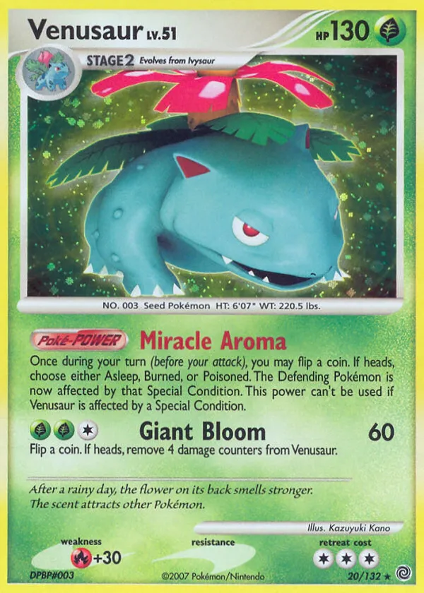 Venusaur Pokémon Secret Wonders #20 Reverse Holo