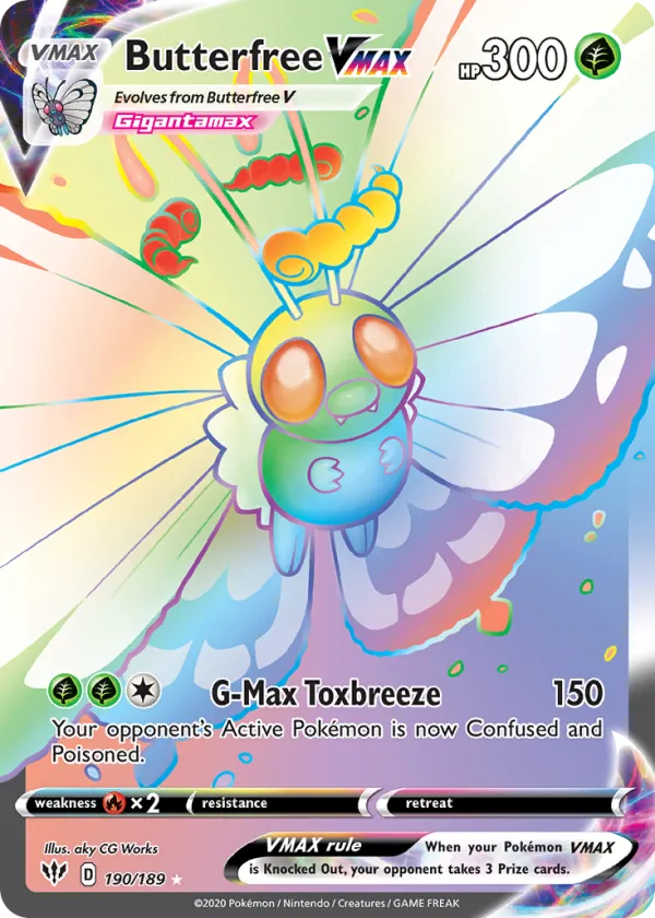 Butterfree VMAX Pokémon Darkness Ablaze #190 Holo