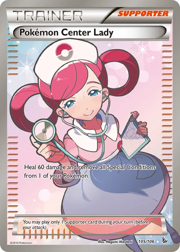 Pokémon Center Lady Pokémon Flashfire #105 Holo