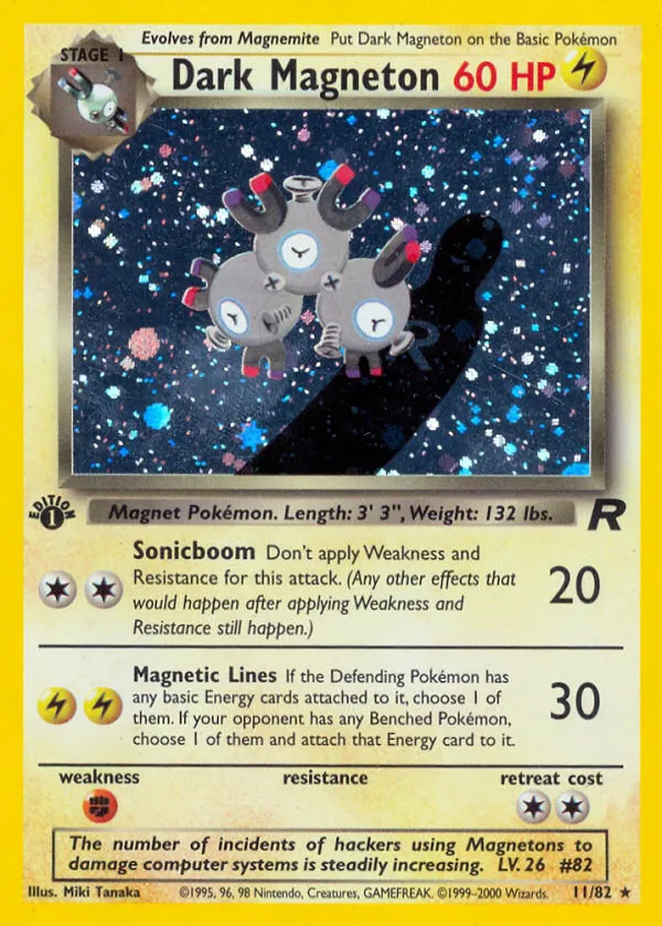 Dark Magneton Pokémon Team Rocket #11 1st Edition Holo