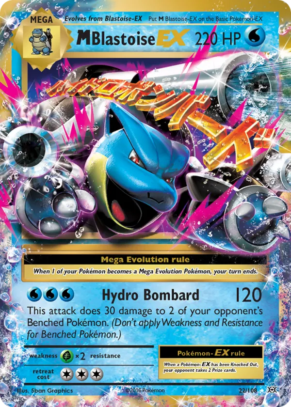 M Blastoise-EX Pokémon Evolutions #22 Holo