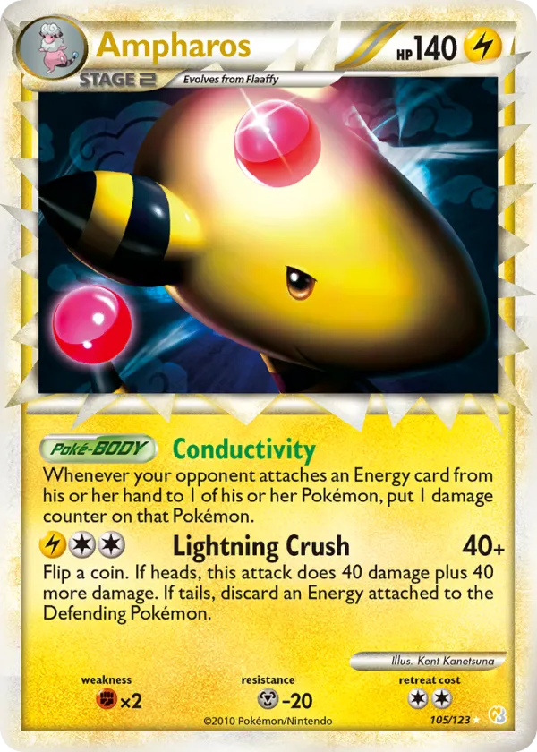 Ampharos Pokémon HeartGold & SoulSilver #105 Holo