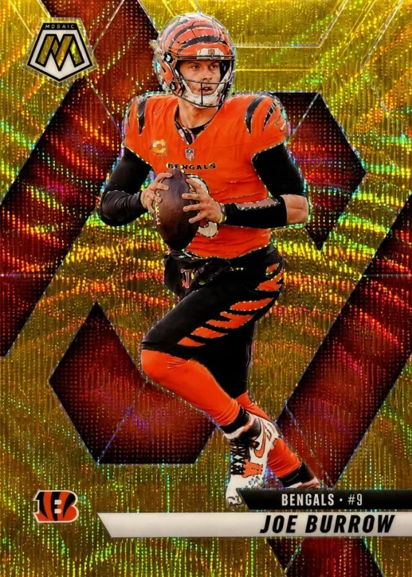 Joe Burrow 2025 Panini Mosaic Football Gold Wave #97