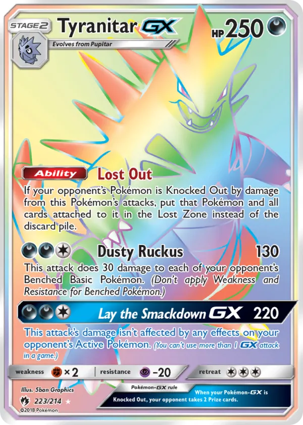 Tyranitar-GX Pokémon Lost Thunder #223 Holo
