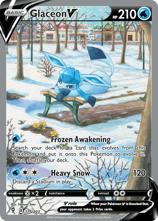 Glaceon V Pokémon Evolving Skies #175 Holo
