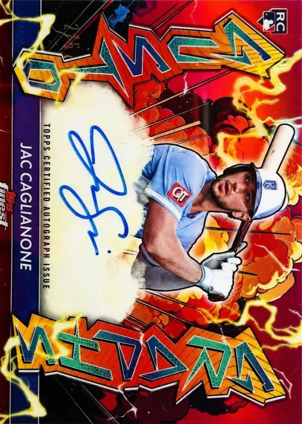 Jac Caglianone 2026 Topps Finest Gustographs Baseball Red Refractor #GA-JC