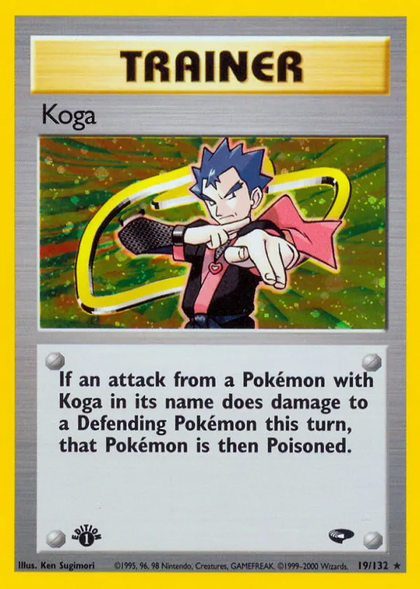 Koga Pokémon Gym Challenge #19 1st Edition Holo
