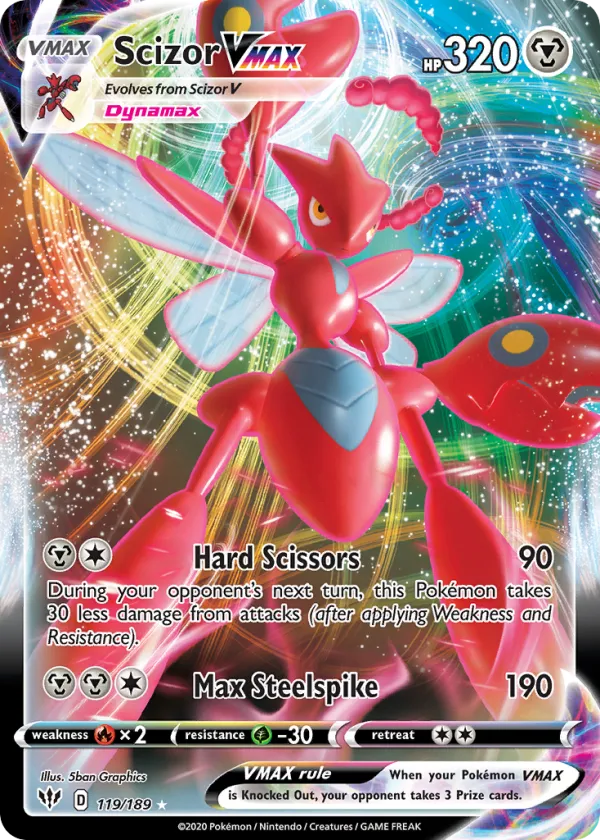 Scizor VMAX Pokémon Darkness Ablaze #119 Holo