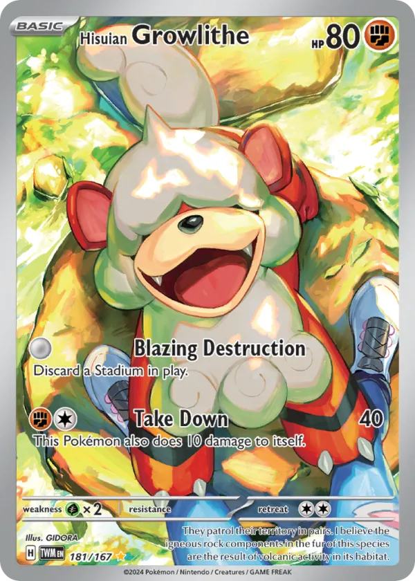 Hisuian Growlithe Pokémon Twilight Masquerade #181 Holo