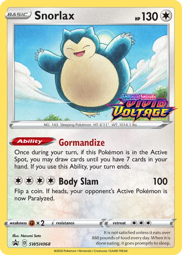 Snorlax Pokémon SWSH Black Star Promos #SWSH068 Holo
