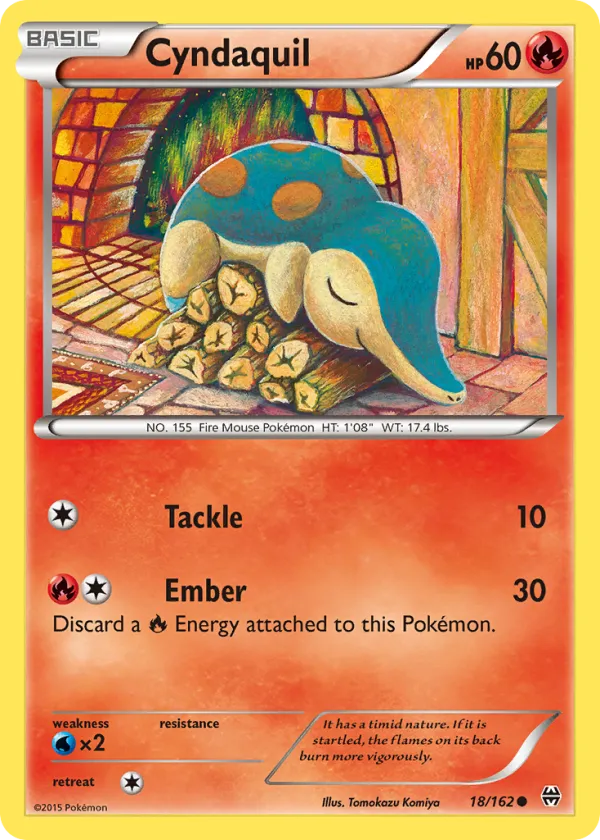 Cyndaquil Pokémon BREAKthrough #18 Reverse Holo