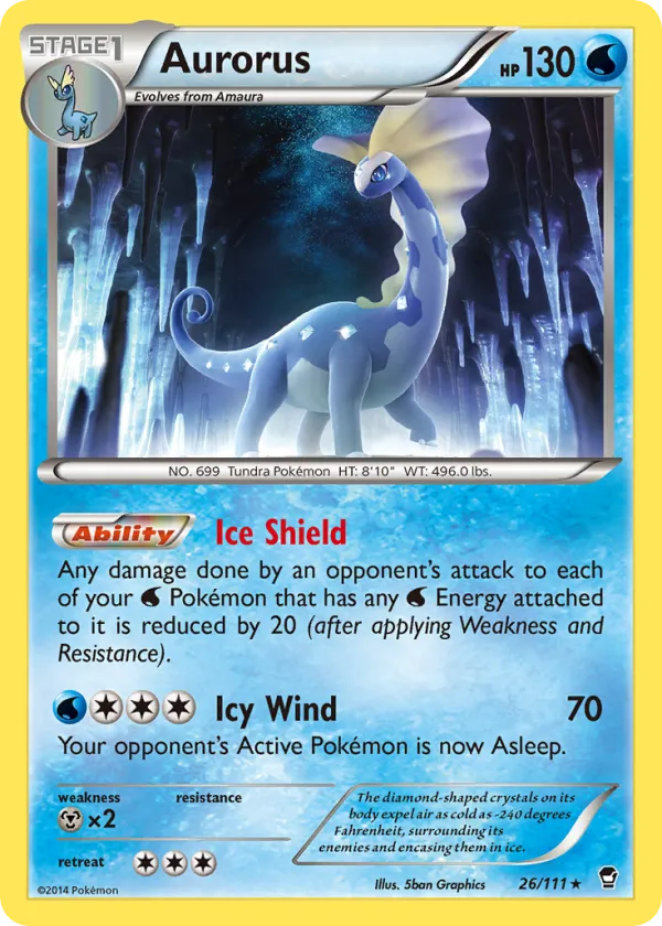 Aurorus Pokémon Furious Fists #26 Reverse Holo