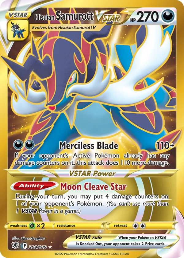 Hisuian Samurott VSTAR Pokémon Astral Radiance #209 Holo