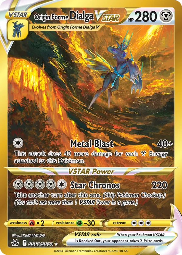 Origin Forme Dialga VSTAR Pokémon Crown Zenith Galarian Gallery #GG68 Holo
