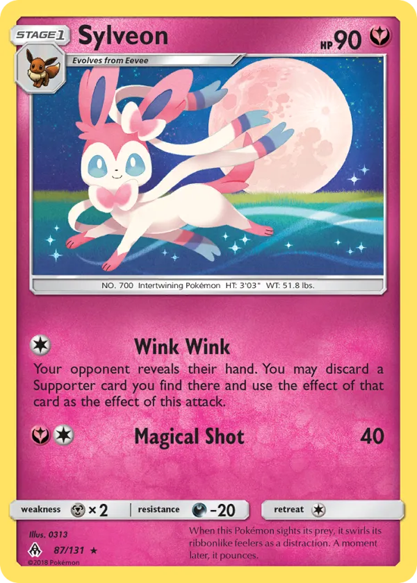 Sylveon Pokémon Forbidden Light #87 Reverse Holo