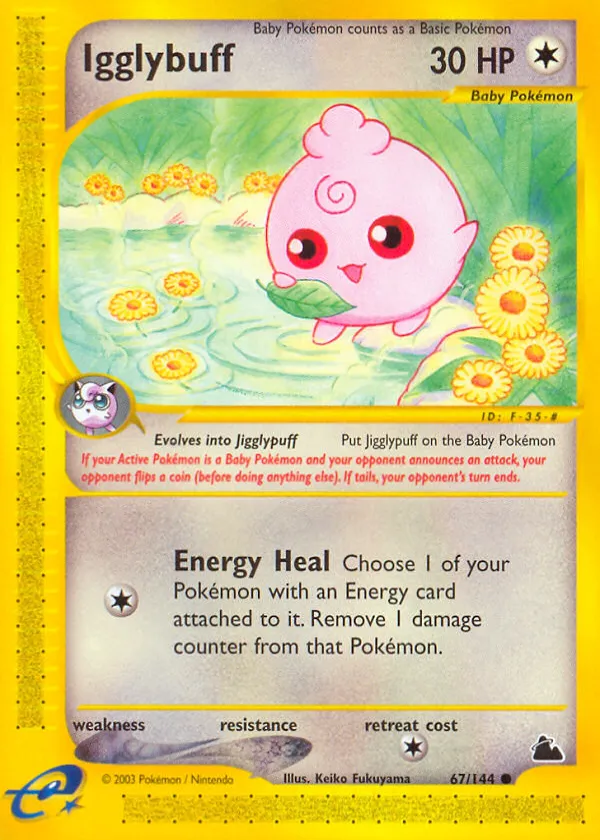 Igglybuff Pokémon Skyridge #67 Reverse Holo