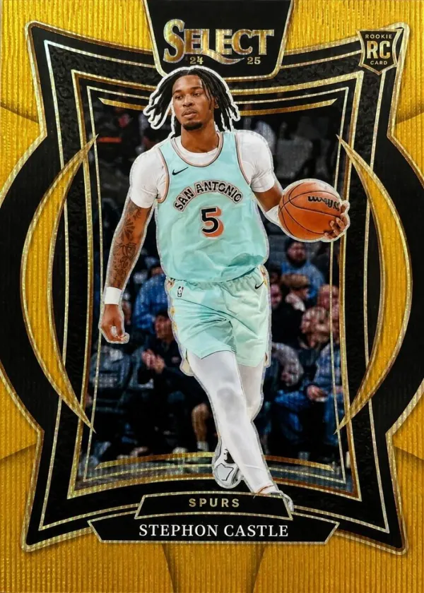 Stephon Castle 2024 Panini Select Concourse Basketball Gold Wave #72