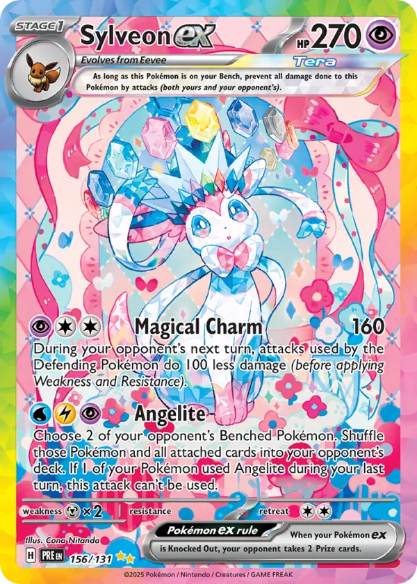 Sylveon ex Pokémon Prismatic Evolutions #156 Holo