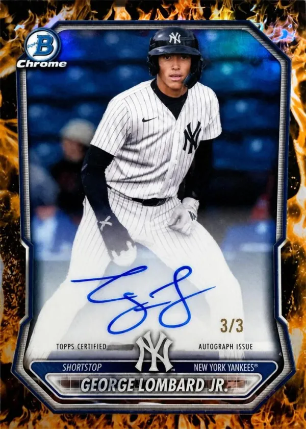 George Lombard Jr. 2026 Bowman Chrome Prospects Autographs Baseball Firefractor #CPA-GL