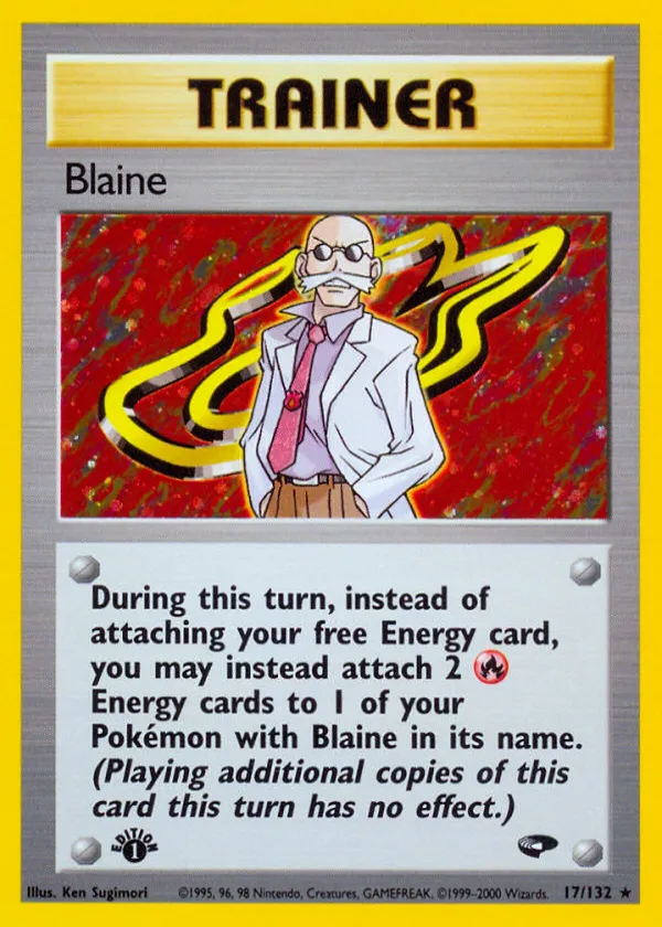 Blaine Pokémon Gym Challenge #17 1st Edition Holo