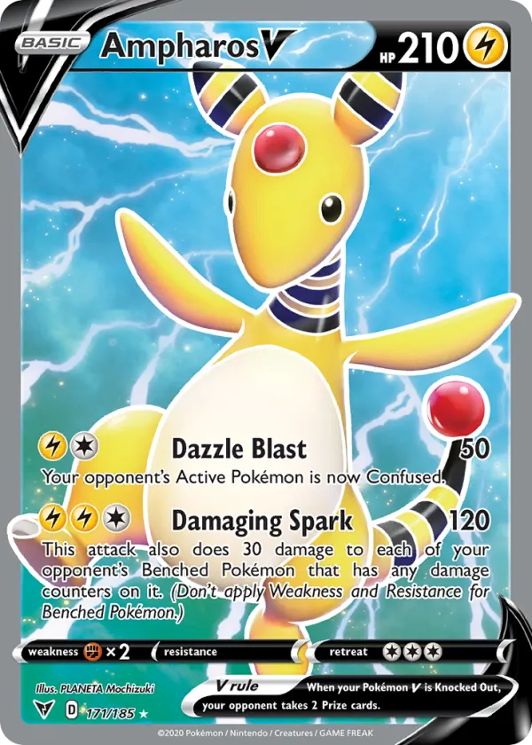 Ampharos V Pokémon Vivid Voltage #171 Holo
