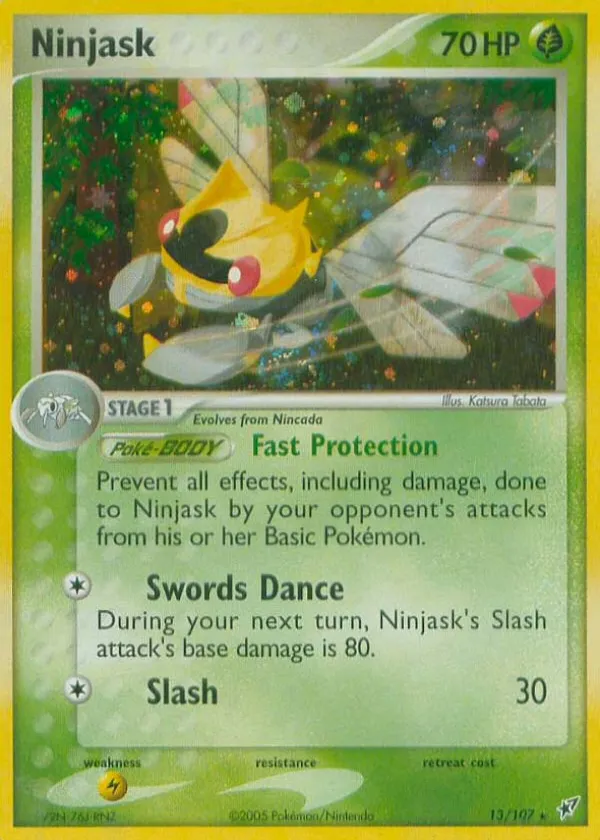 Ninjask Pokémon Deoxys #13 Reverse Holo