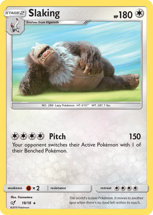 Slaking Pokémon Detective Pikachu #18 Holo