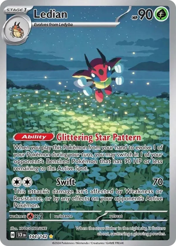 Ledian Pokémon Stellar Crown #144 Holo