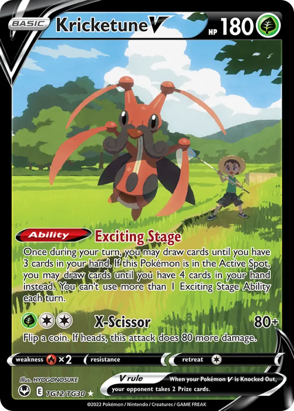 Kricketune V Pokémon Silver Tempest Trainer Gallery #TG12 Holo